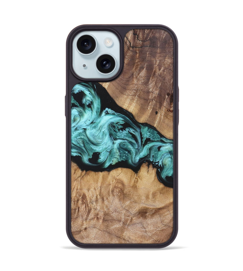 iPhone 15 Wood Phone Case - Kole (Blue, 823788)