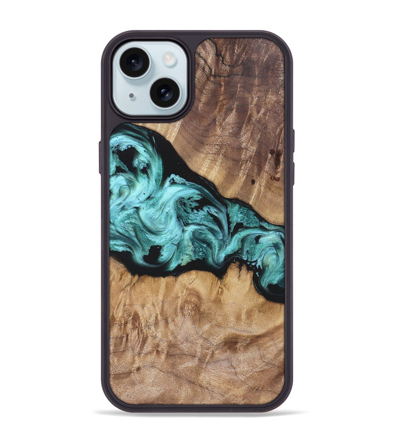 iPhone 15 Plus Wood Phone Case - Kole (Blue, 823788)