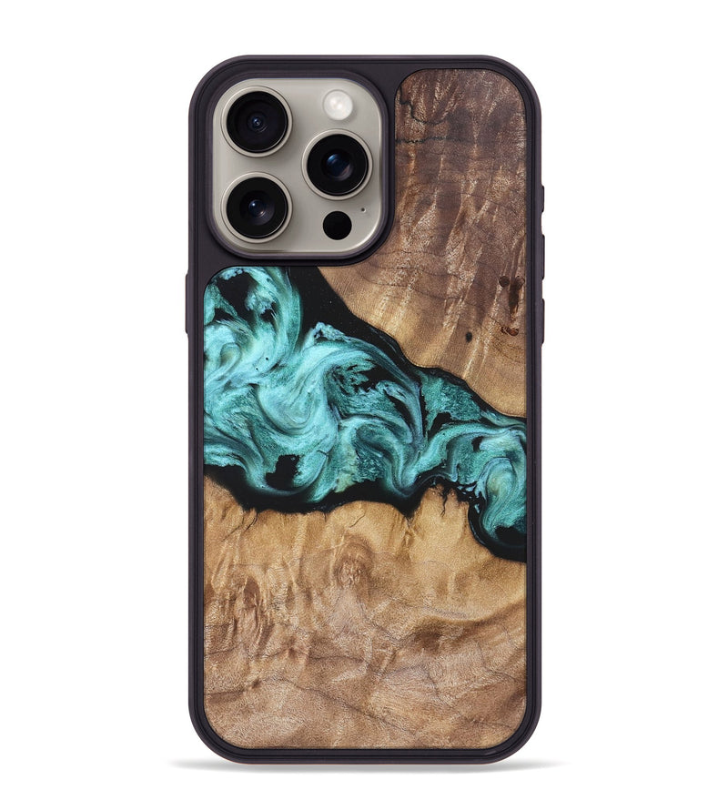 iPhone 15 Pro Max Wood Phone Case - Kole (Blue, 823788)