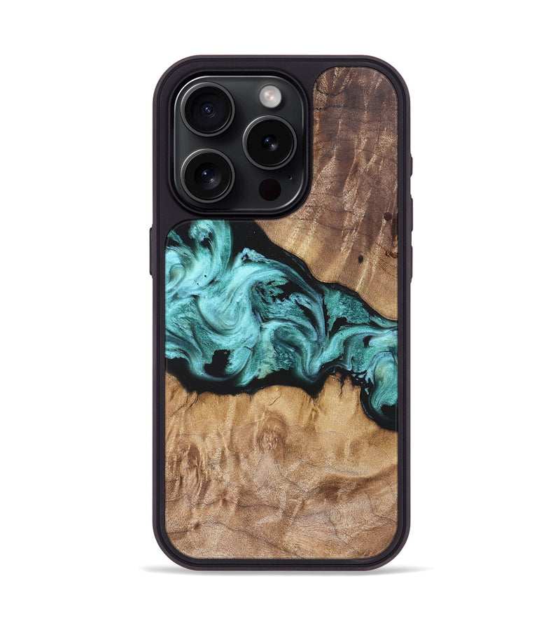 iPhone 15 Pro Wood Phone Case - Kole (Blue, 823788)