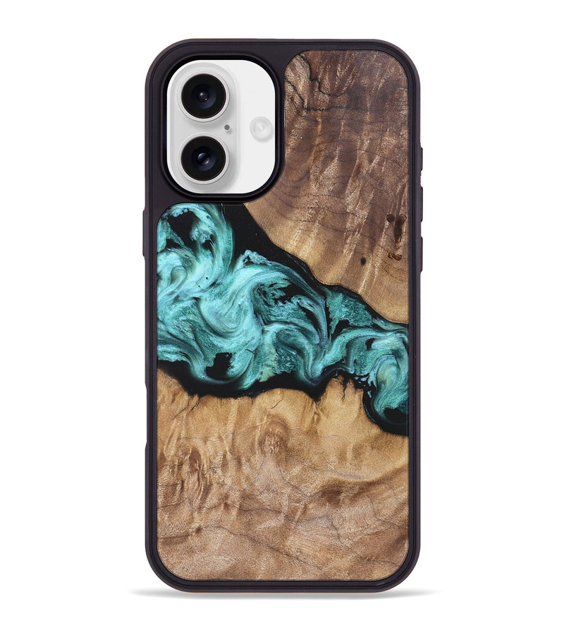 iPhone 16 Plus Wood Phone Case - Kole (Blue, 823788)