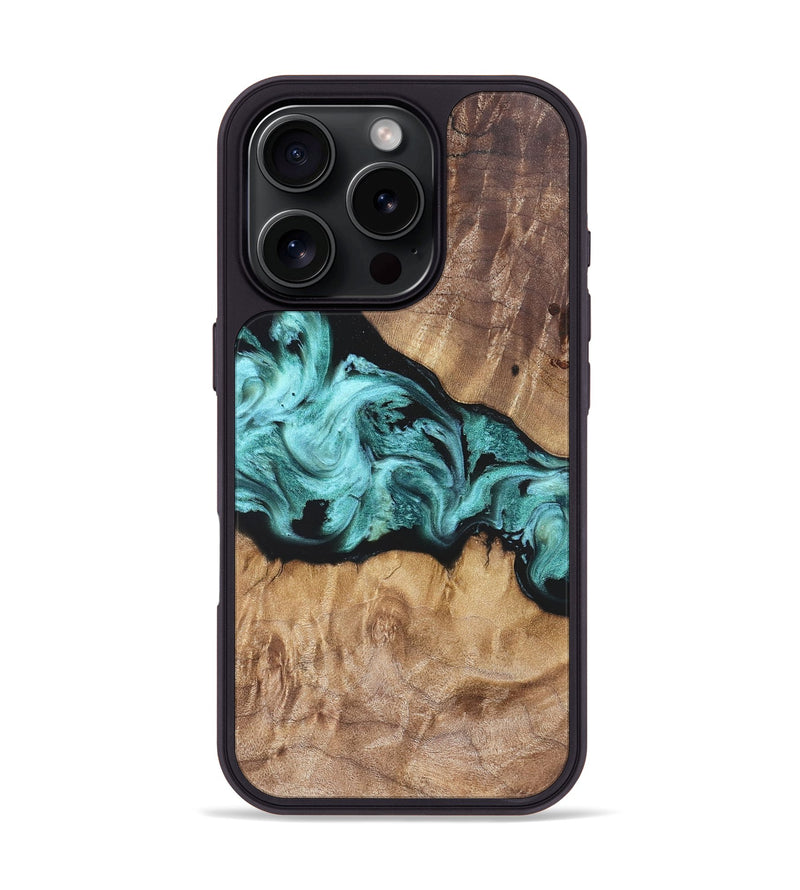 iPhone 16 Pro Wood Phone Case - Kole (Blue, 823788)