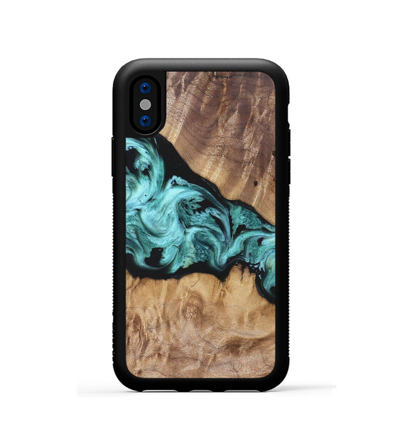iPhone Xs Wood Phone Case - Kole (Blue, 823788)