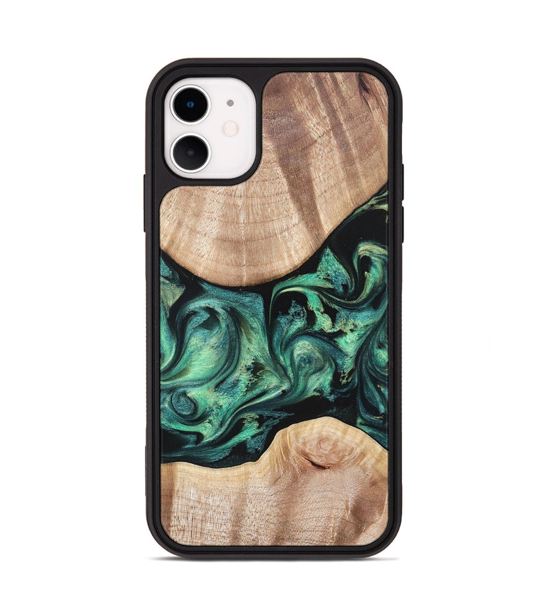 iPhone 11 Wood Phone Case - Justice (Green, 823789)