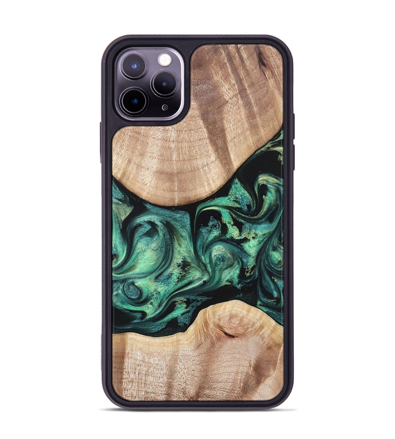 iPhone 11 Pro Max Wood Phone Case - Justice (Green, 823789)