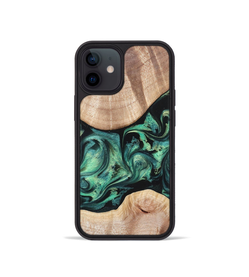 iPhone 12 mini Wood Phone Case - Justice (Green, 823789)