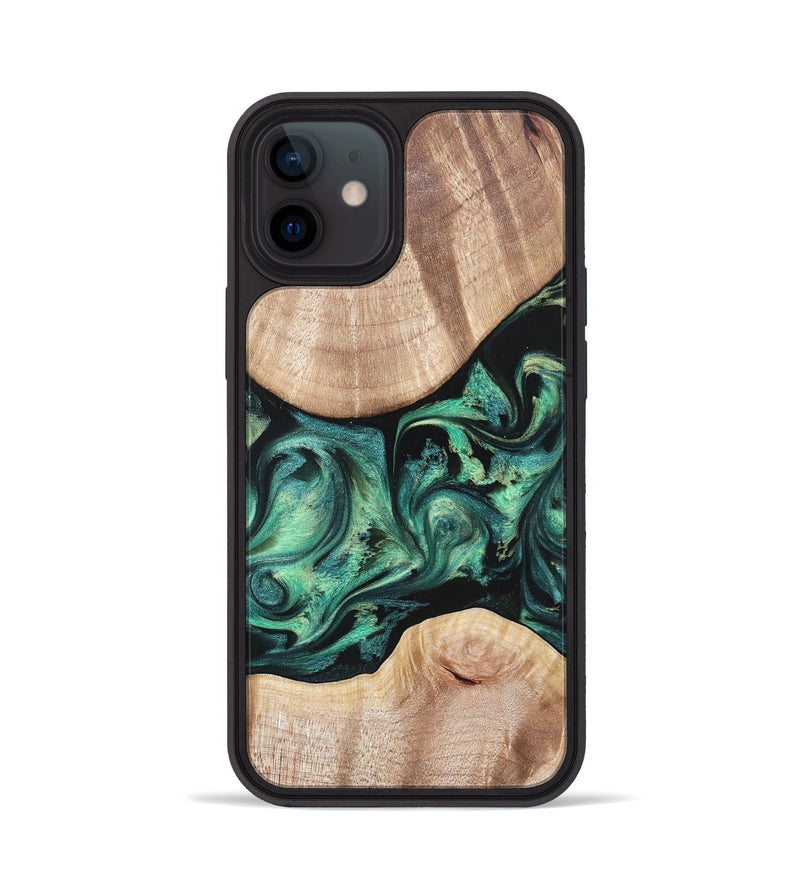 iPhone 12 Wood Phone Case - Justice (Green, 823789)