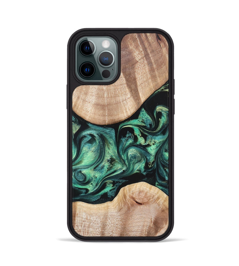 iPhone 12 Pro Wood Phone Case - Justice (Green, 823789)