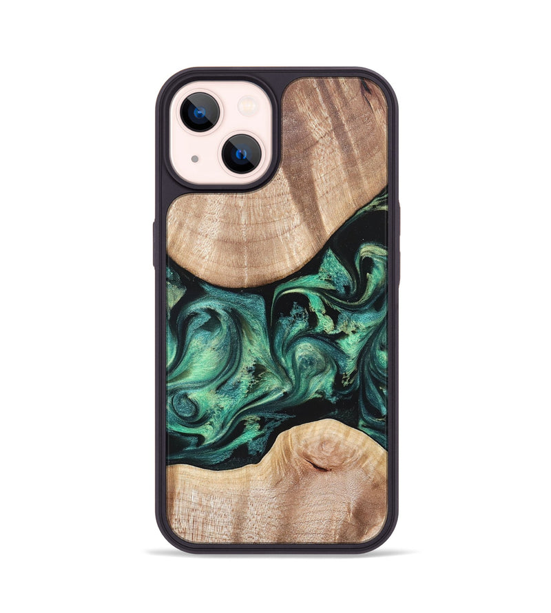 iPhone 14 Wood Phone Case - Justice (Green, 823789)