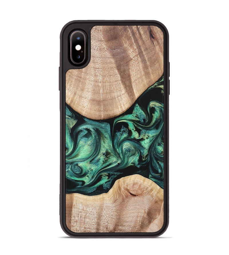 iPhone Xs Max Wood Phone Case - Justice (Green, 823789)
