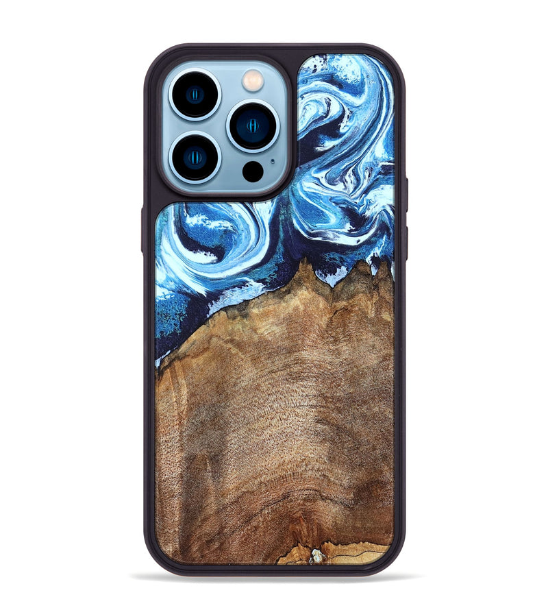 iPhone 14 Pro Max Wood Phone Case - Creed (Blue, 823792)