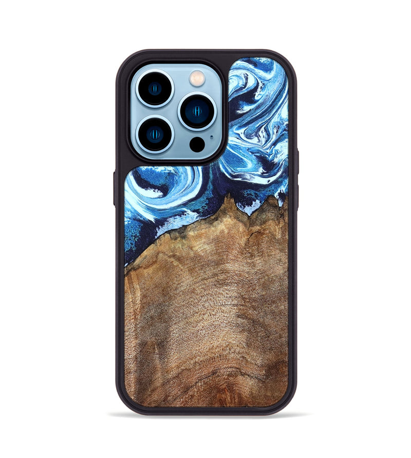 iPhone 14 Pro Wood Phone Case - Creed (Blue, 823792)