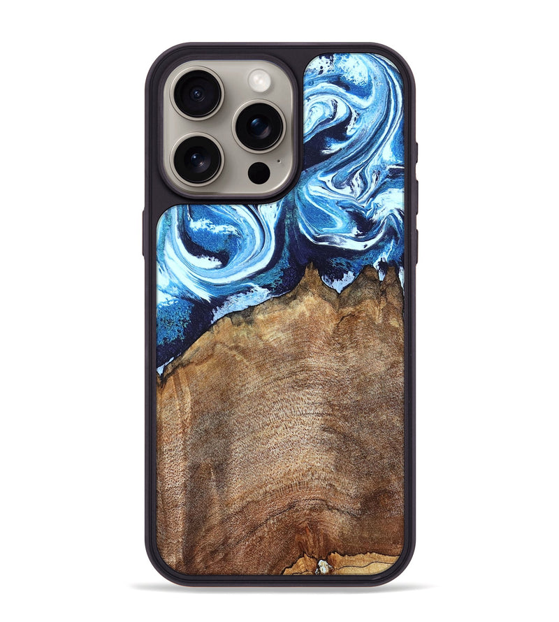 iPhone 15 Pro Max Wood Phone Case - Creed (Blue, 823792)