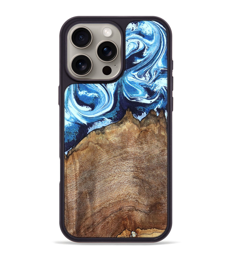 iPhone 16 Pro Max Wood Phone Case - Creed (Blue, 823792)