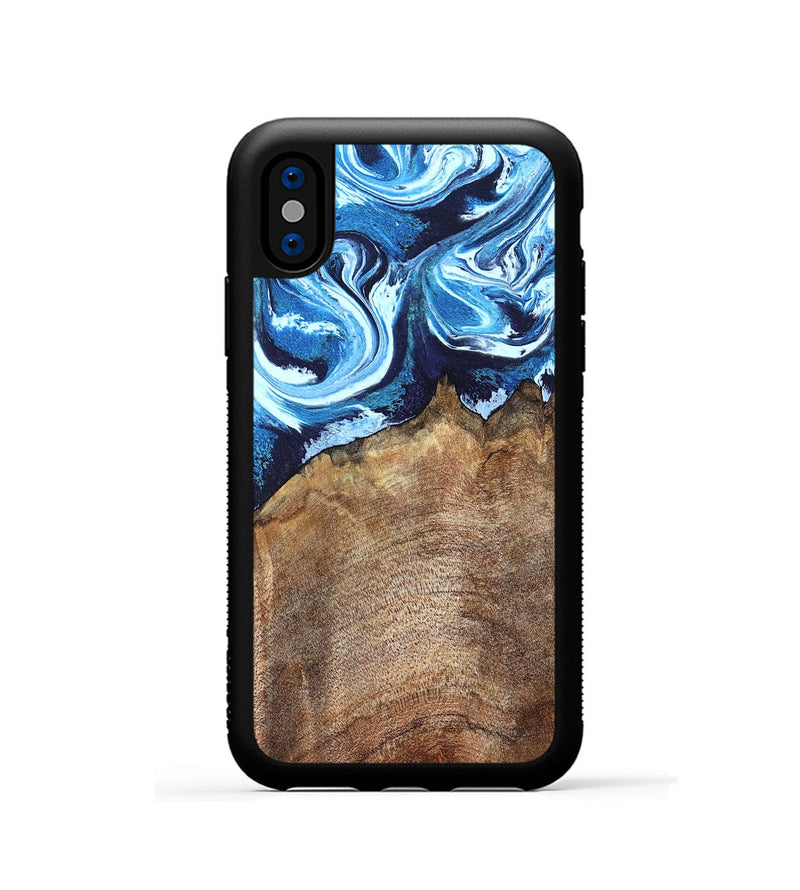 iPhone Xs Wood Phone Case - Creed (Blue, 823792)