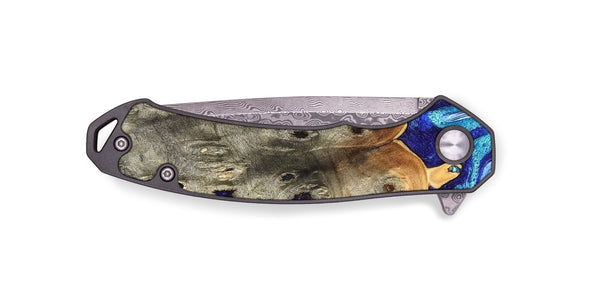 EDC Wood Pocket Knife - Sherry (Blue, 823794)