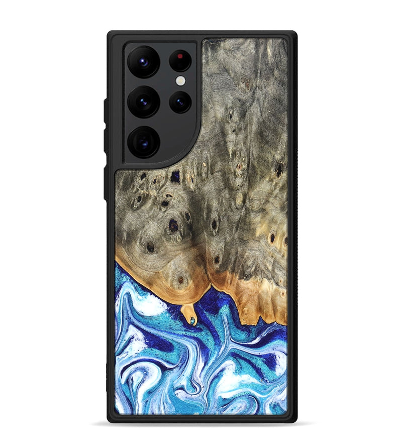 Galaxy S22 Ultra Wood Phone Case - Sherry (Blue, 823794)