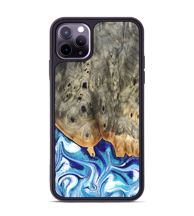 iPhone 11 Pro Max Wood Phone Case - Sherry (Blue, 823794)