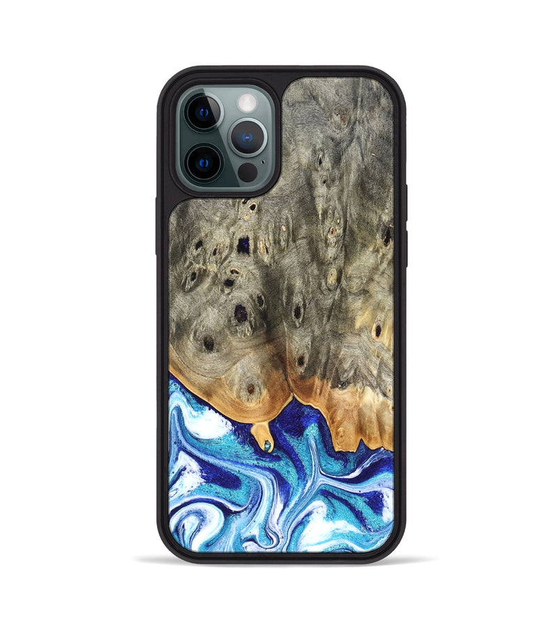 iPhone 12 Pro Wood Phone Case - Sherry (Blue, 823794)