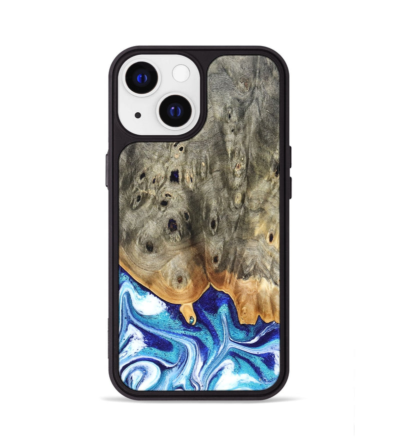 iPhone 13 Wood Phone Case - Sherry (Blue, 823794)