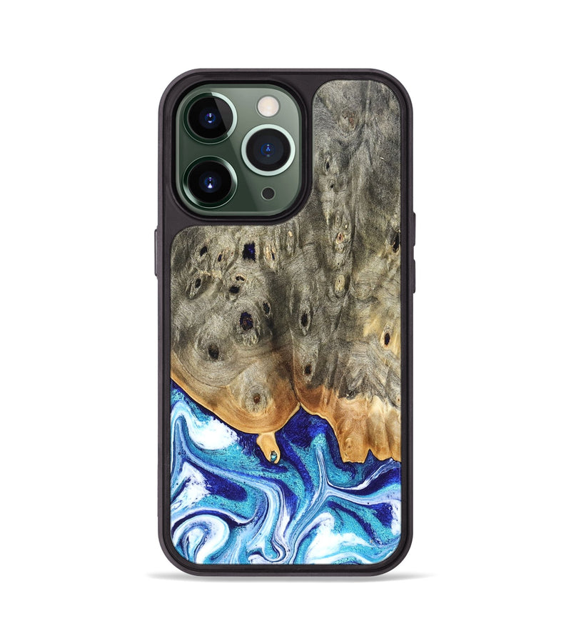 iPhone 13 Pro Wood Phone Case - Sherry (Blue, 823794)