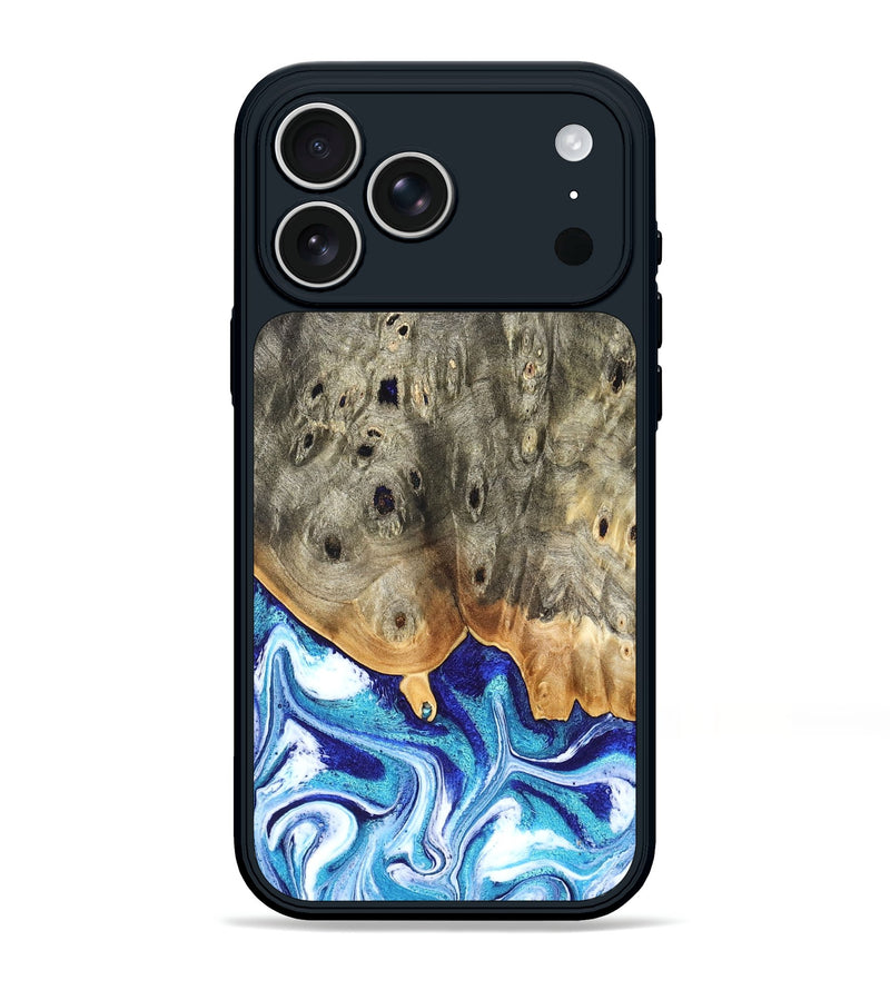 iPhone 17 Pro Max Wood Phone Case - Sherry (Blue, 823794)