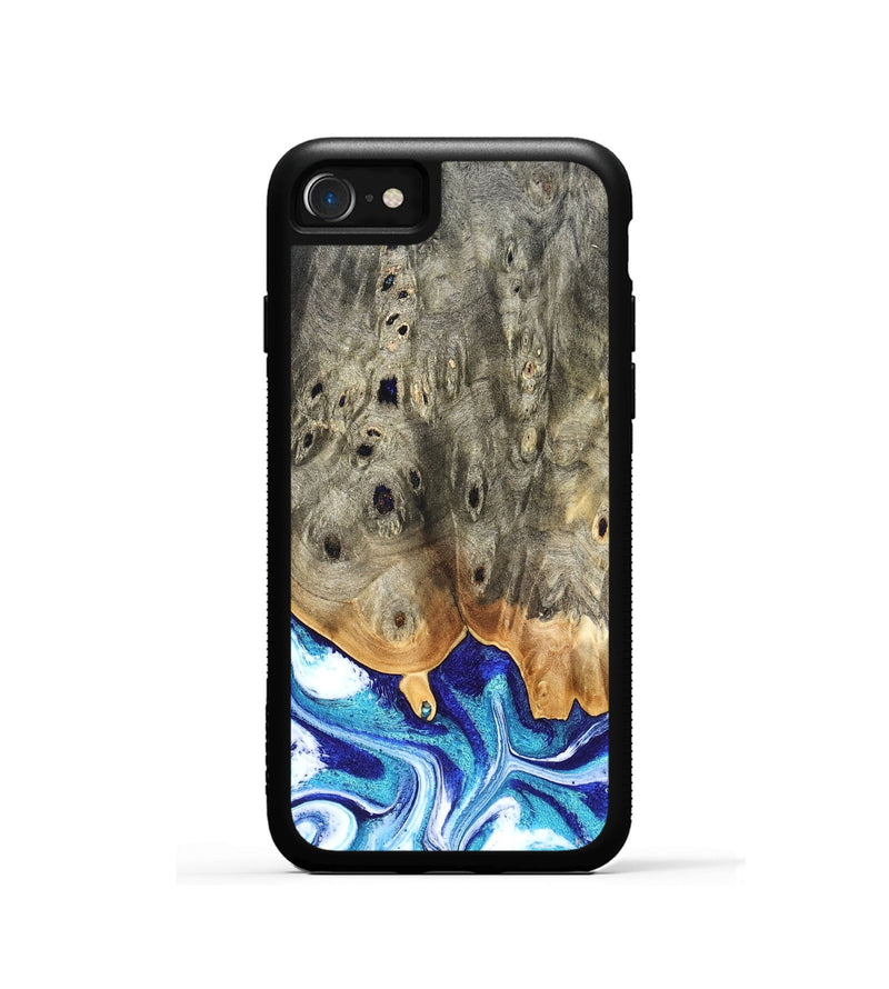 iPhone SE Wood Phone Case - Sherry (Blue, 823794)