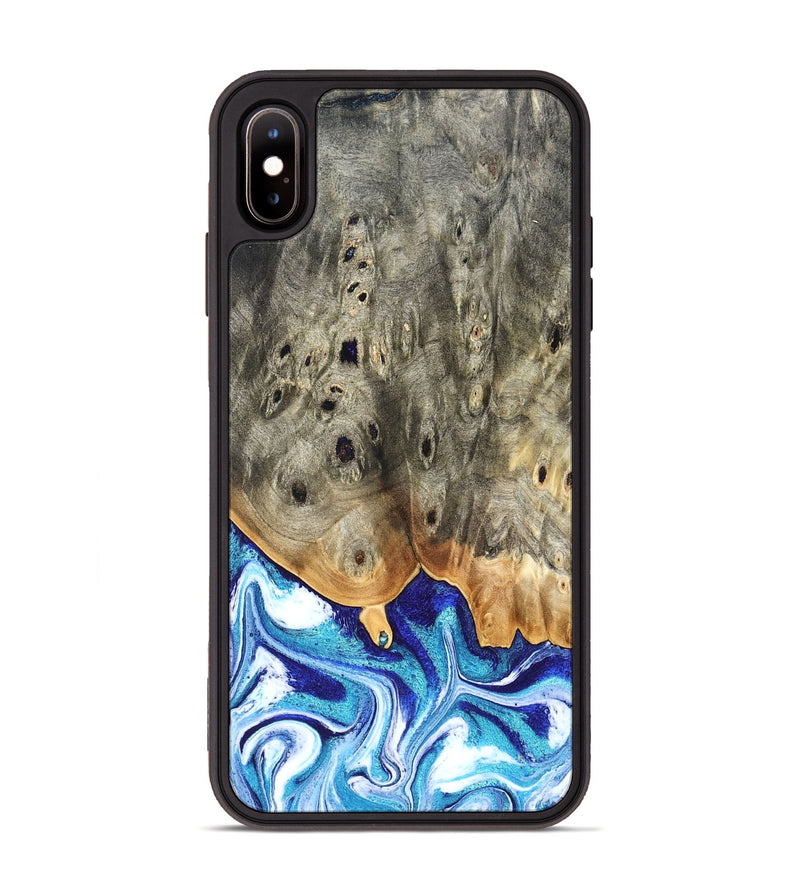 iPhone Xs Max Wood Phone Case - Sherry (Blue, 823794)