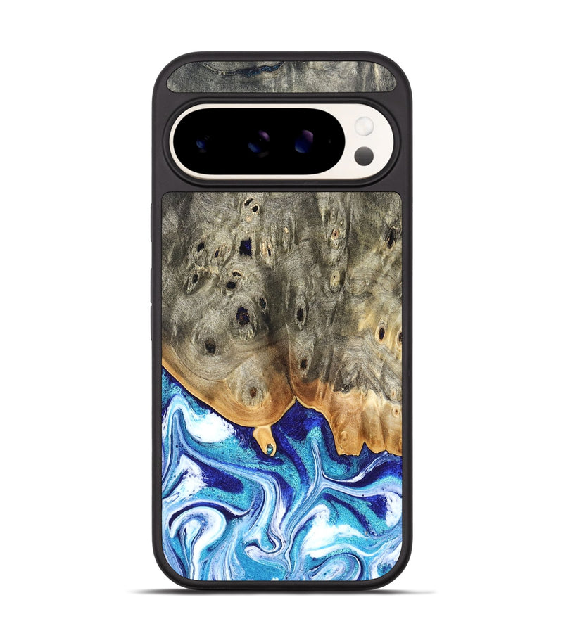 Pixel 9 Wood Phone Case - Sherry (Blue, 823794)