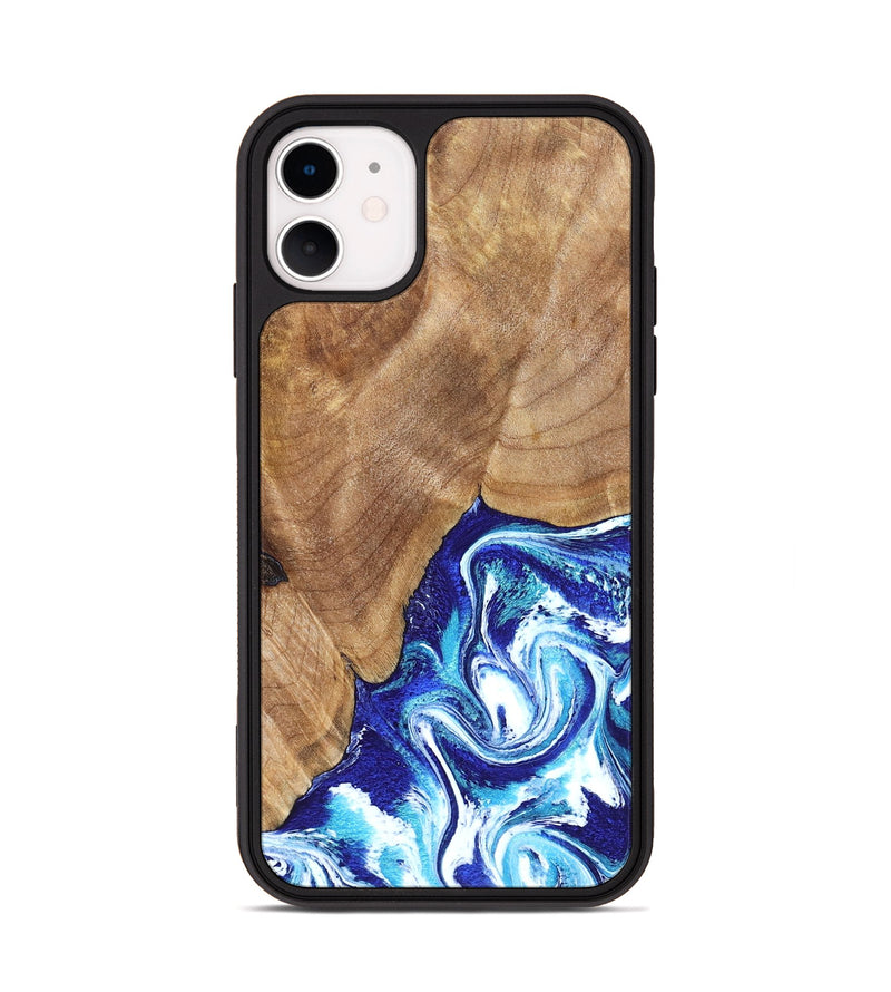 iPhone 11 Wood Phone Case - Romeo (Blue, 823796)