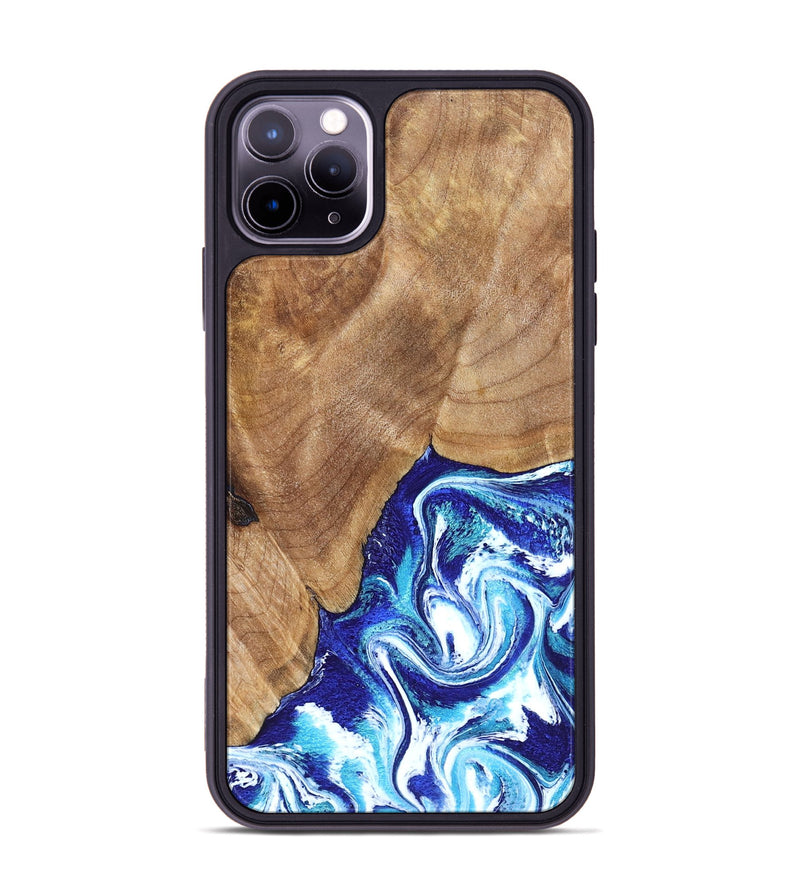 iPhone 11 Pro Max Wood Phone Case - Romeo (Blue, 823796)