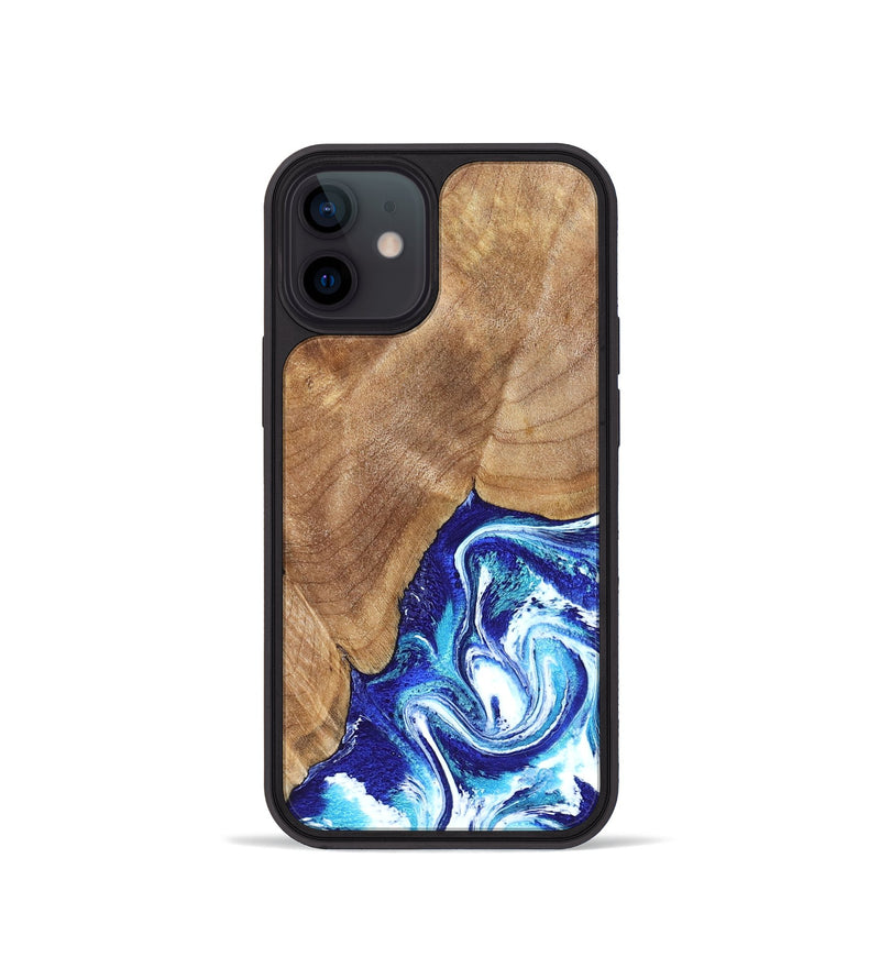 iPhone 12 mini Wood Phone Case - Romeo (Blue, 823796)