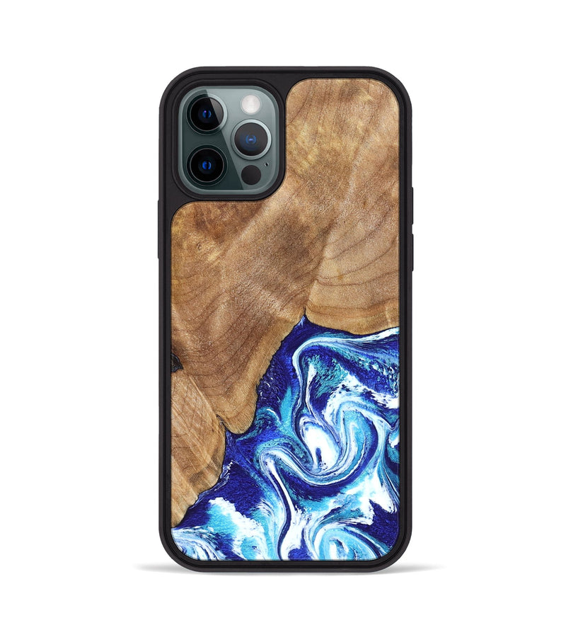 iPhone 12 Pro Wood Phone Case - Romeo (Blue, 823796)