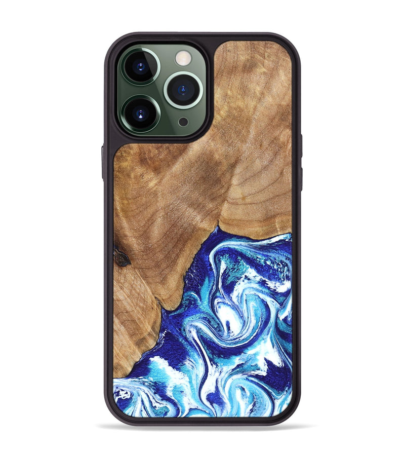 iPhone 13 Pro Max Wood Phone Case - Romeo (Blue, 823796)