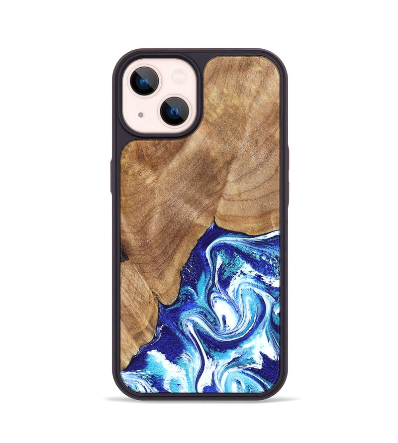 iPhone 14 Wood Phone Case - Romeo (Blue, 823796)