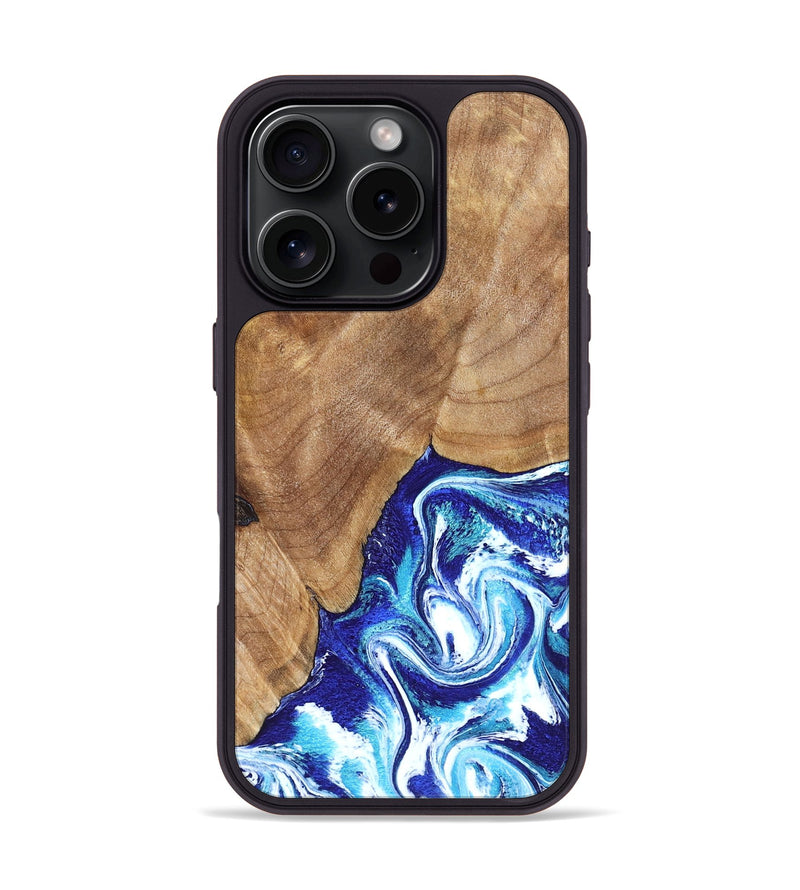 iPhone 16 Pro Wood Phone Case - Romeo (Blue, 823796)