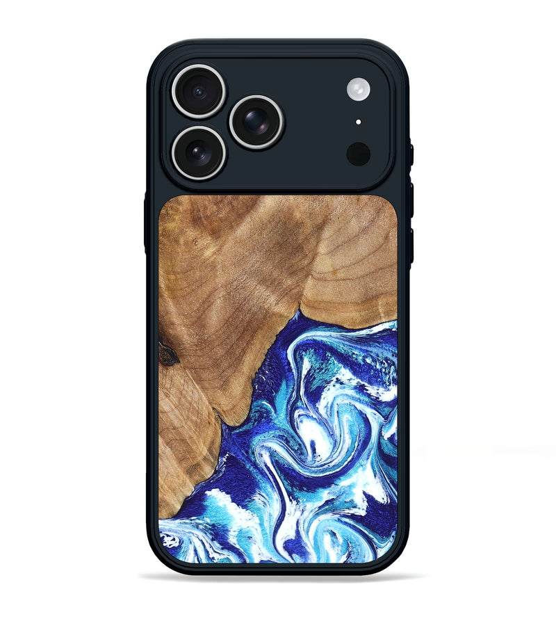 iPhone 17 Pro Max Wood Phone Case - Romeo (Blue, 823796)