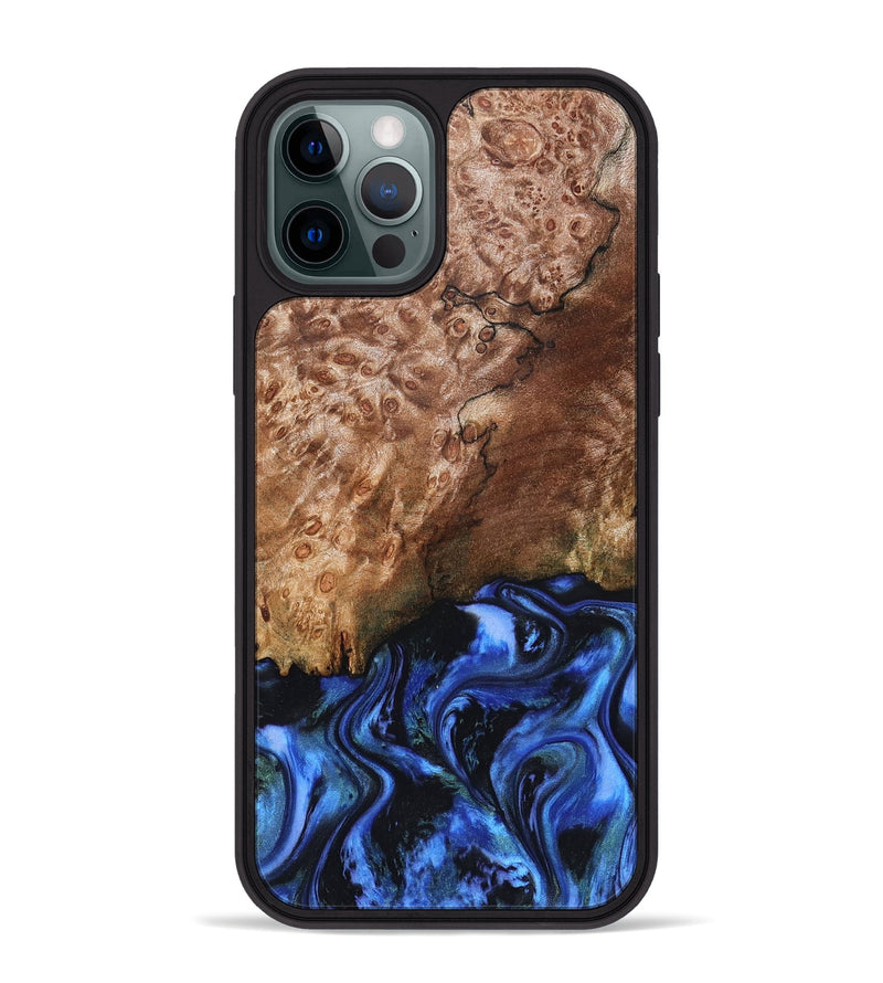 iPhone 12 Pro Max Wood Phone Case - Kaya (Blue, 823797)