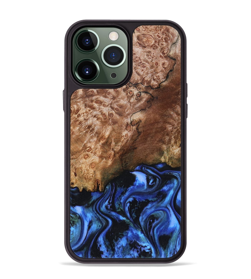 iPhone 13 Pro Max Wood Phone Case - Kaya (Blue, 823797)