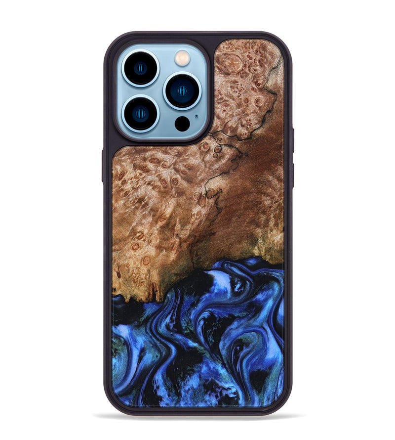 iPhone 14 Pro Max Wood Phone Case - Kaya (Blue, 823797)
