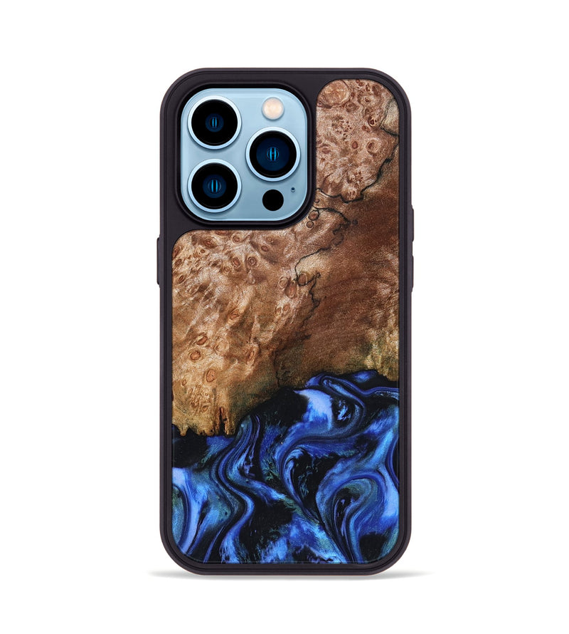 iPhone 14 Pro Wood Phone Case - Kaya (Blue, 823797)