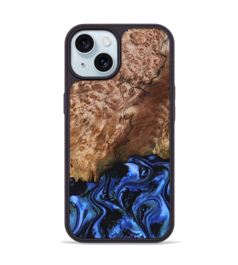 iPhone 15 Wood Phone Case - Kaya (Blue, 823797)