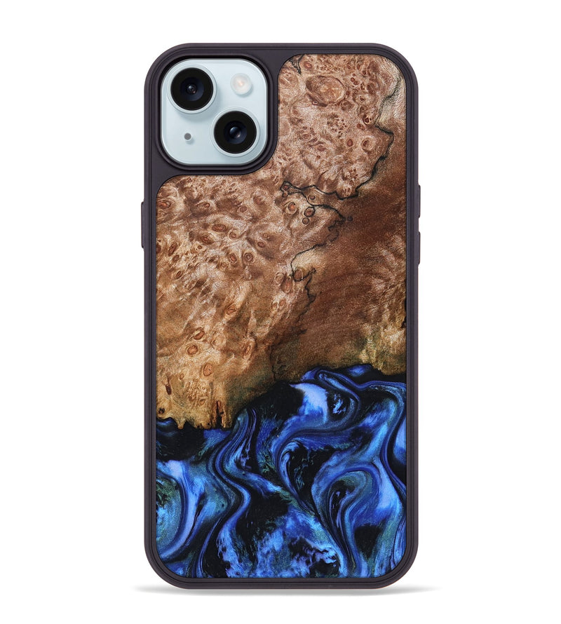 iPhone 15 Plus Wood Phone Case - Kaya (Blue, 823797)