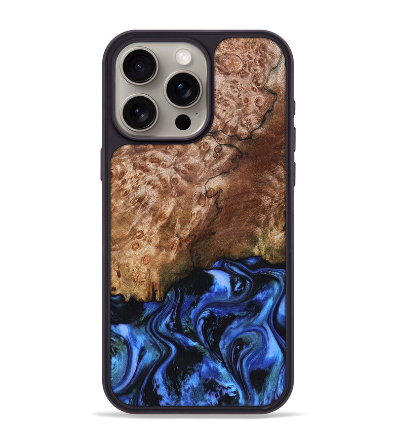 iPhone 15 Pro Max Wood Phone Case - Kaya (Blue, 823797)