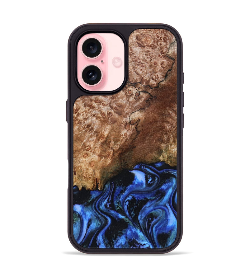 iPhone 16 Wood Phone Case - Kaya (Blue, 823797)