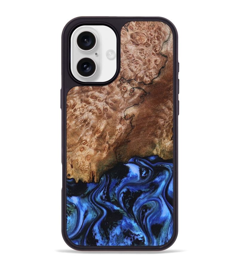 iPhone 16 Plus Wood Phone Case - Kaya (Blue, 823797)