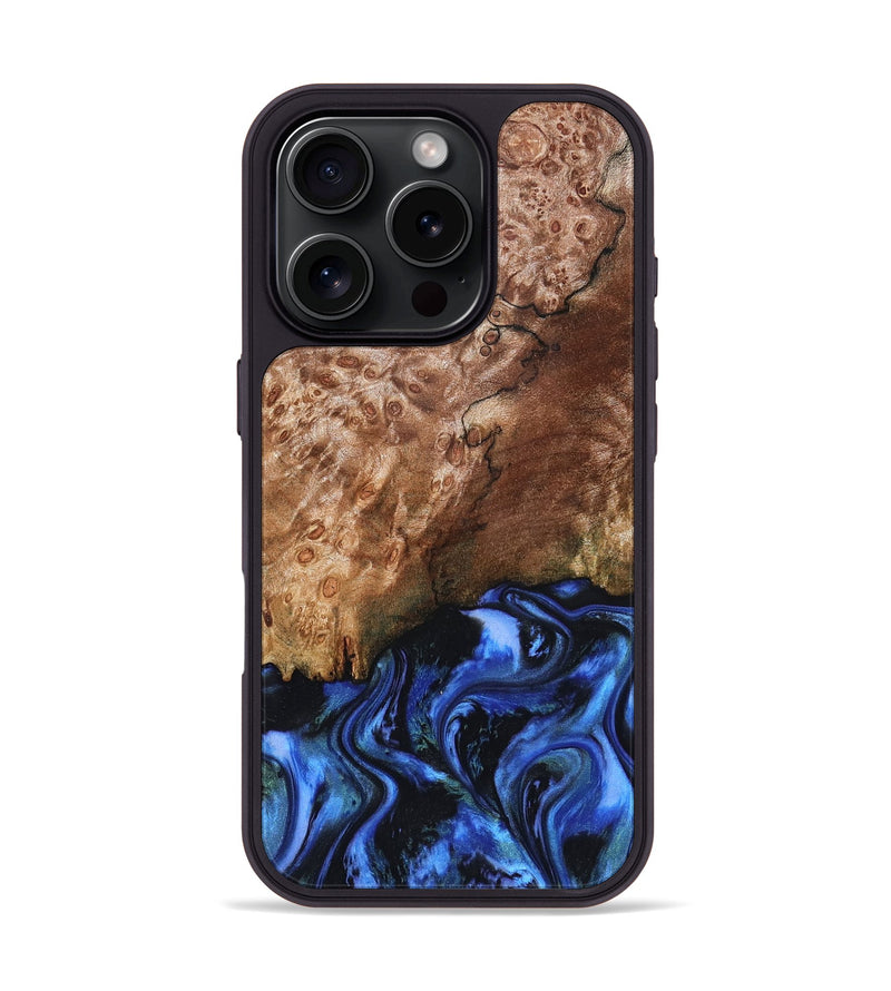 iPhone 16 Pro Wood Phone Case - Kaya (Blue, 823797)