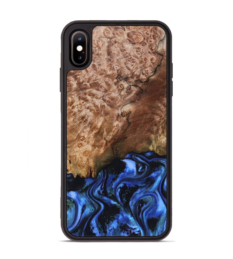 iPhone Xs Max Wood Phone Case - Kaya (Blue, 823797)
