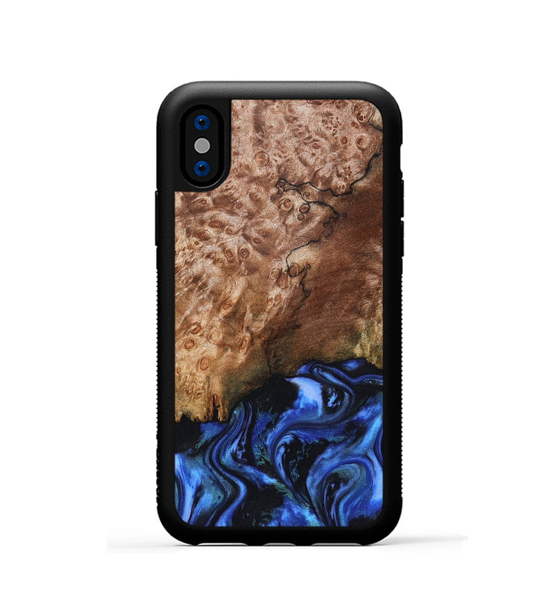 iPhone Xs Wood Phone Case - Kaya (Blue, 823797)