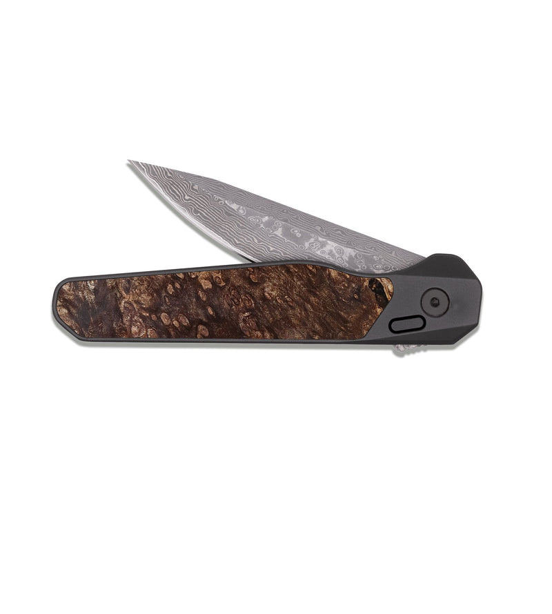 EDC Dark Damascus Wood Pocket Knife - Kamden (Wood Burl, 823819)